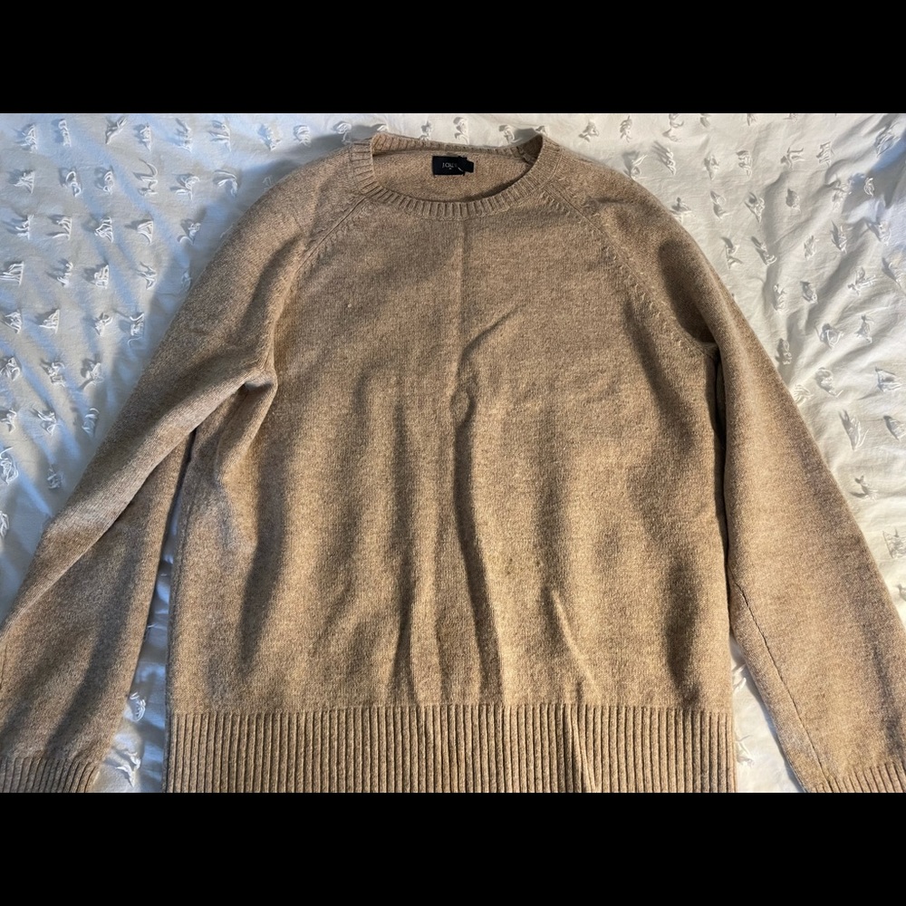Men’s Tan Jcrew lambs wool xl crew neck